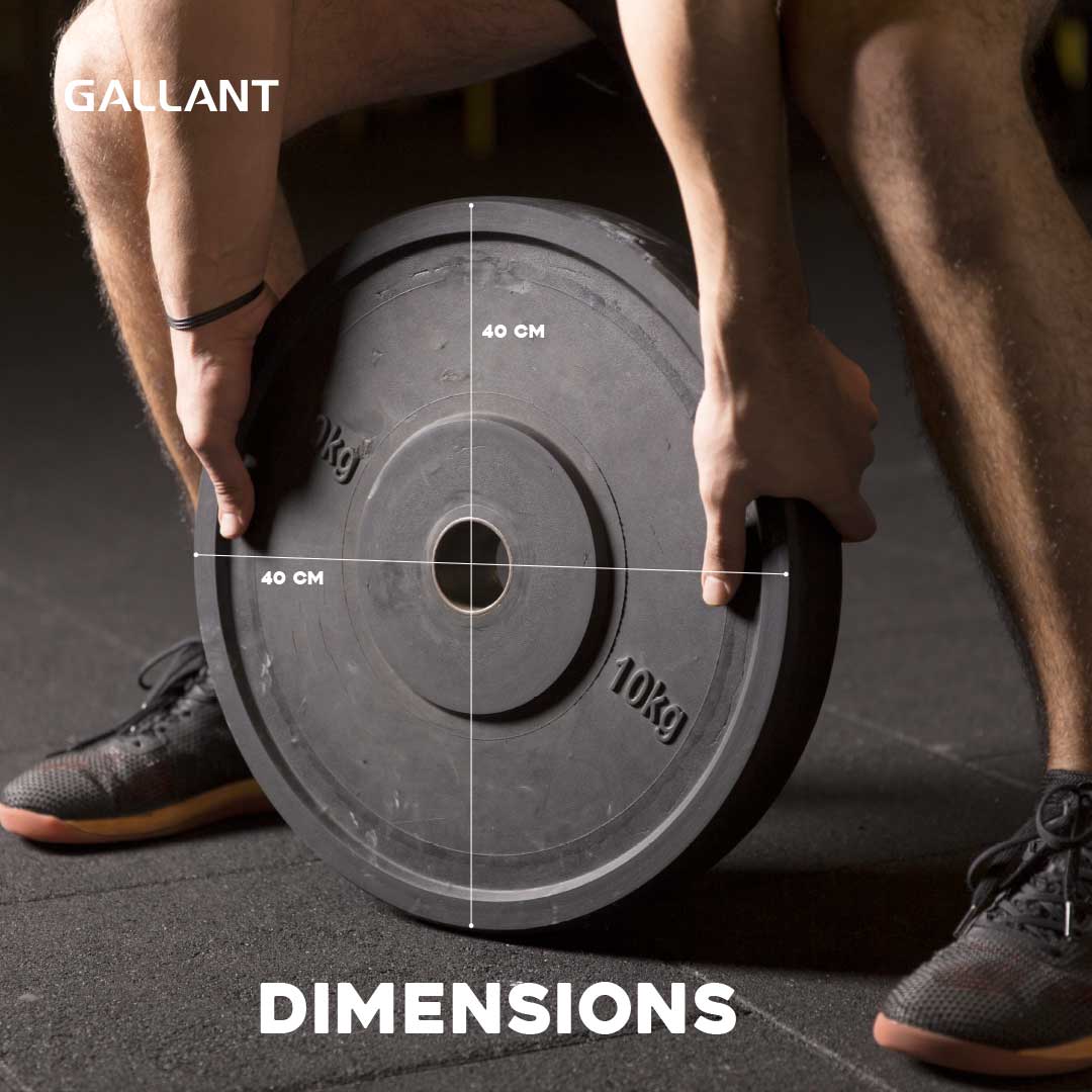 Olympic Rubber Bumper Weight Lifting Crumb Plates Set Dimensions Details.