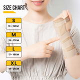 Bionix BEIGE WRIST SUPPORT Size Chart Details.