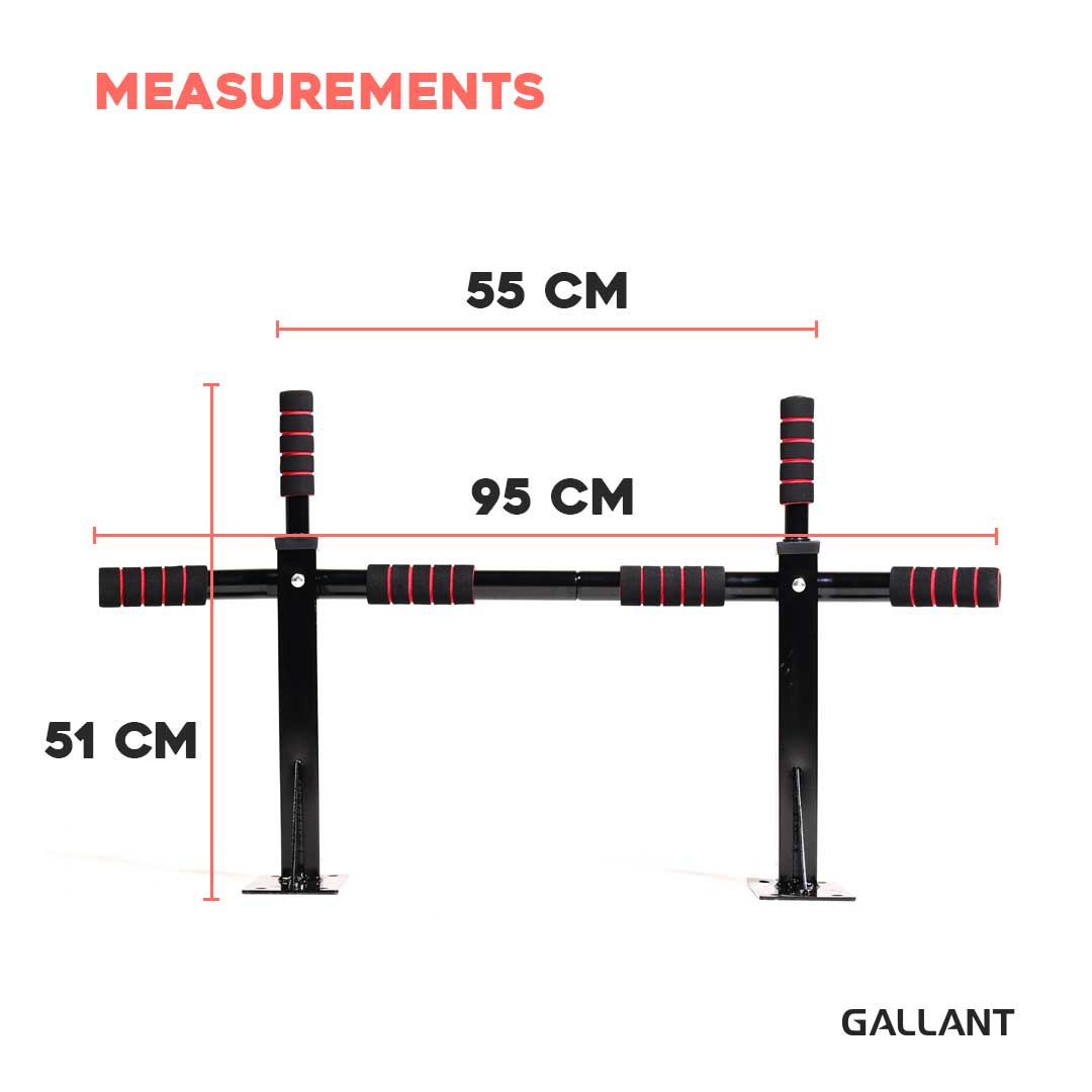 Wall Mounted Pull Up Bar Measurements Details.