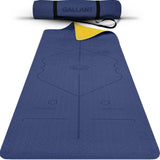 TPE Yoga Mat Non-Slip Alignment Lines Designee with Carry Straps Main Img-3