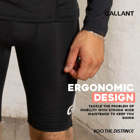 Gallant Base Layer Shorts - Black / Red Ergonomic Design.
