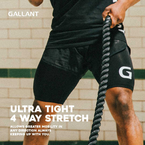 Gallant Base Layer Shorts - Black / Red Ultra Tight 4 Way Stretch.