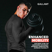 Gallant Men's Base Layer Top - Black/Red Enhanced Mobility.