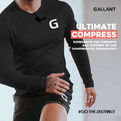 Gallant Men's Base Layer Top - Black/Red Ultimate Compress.