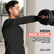 Gallant Men's Base Layer Top - Black/Red Mesh Side Panel.