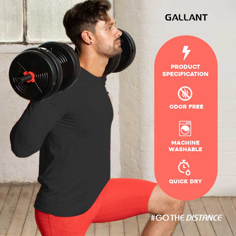 Gallant Men's Base Layer Top - Black/Red Product Specification Details.
