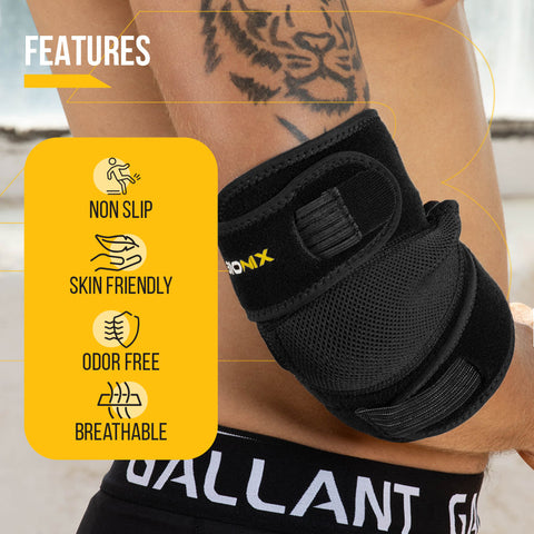 Black Elbow Support Product Feature Details.