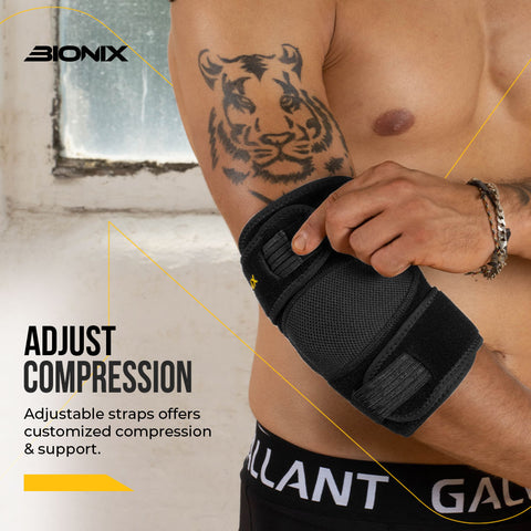Black Elbow Support Adjust Compression.