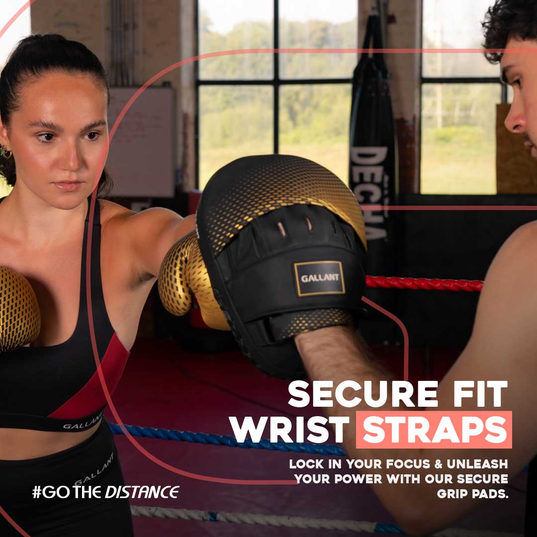 Atomic Series Boxing Gloves and Focus Mitts Combo Set Secuse Fit Wrist Straps.