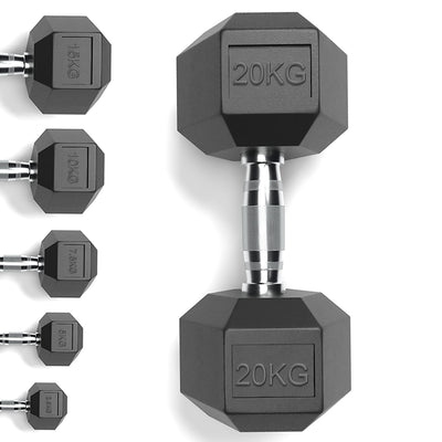 Rubber Encased Cast Iron Hex Dumbbells Main IMG.