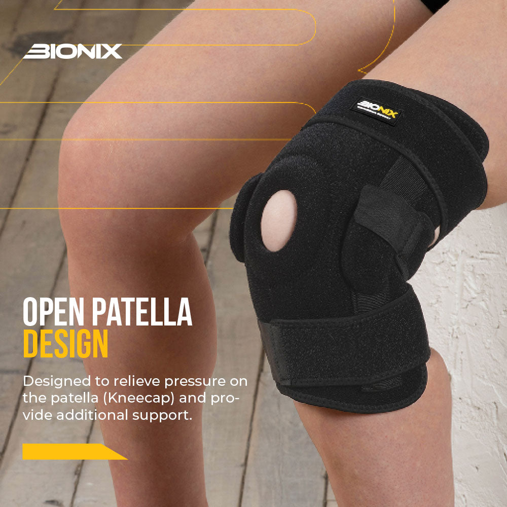 Knee Support Brace Adjustable Strap Arthritis Pain Open Patella Design. 