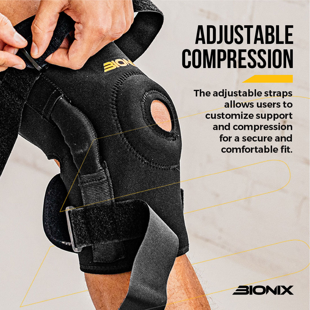 Neoprene Hinged Knee Support Brace Adjustable Compression.
