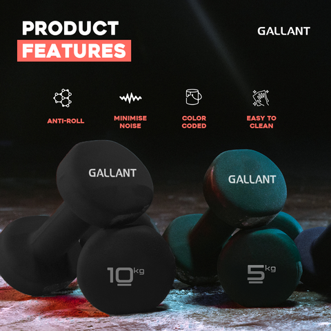 Gallant Neoprene Dumbbells Product Features Details.