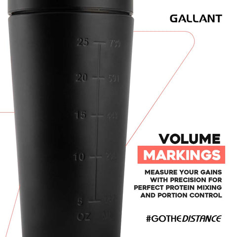 Gallant Protein Shaker Volume Markings.