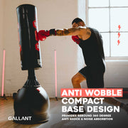 5.5ft Black Free-Standing Punchbag Anti Wobble Compact Base Design.