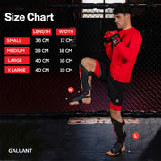 Gallant Heritage Muay Thai Shin Guards Size Chart Details.