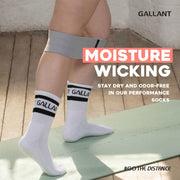 Gallant Sports Socks - 2 Pack Moisture Wicking.