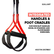 Fitness Suspension Trainer Kit Integrated Handles And Foot Cradles.