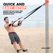 Fitness Suspension Trainer Kit Quick And Easy Setup.