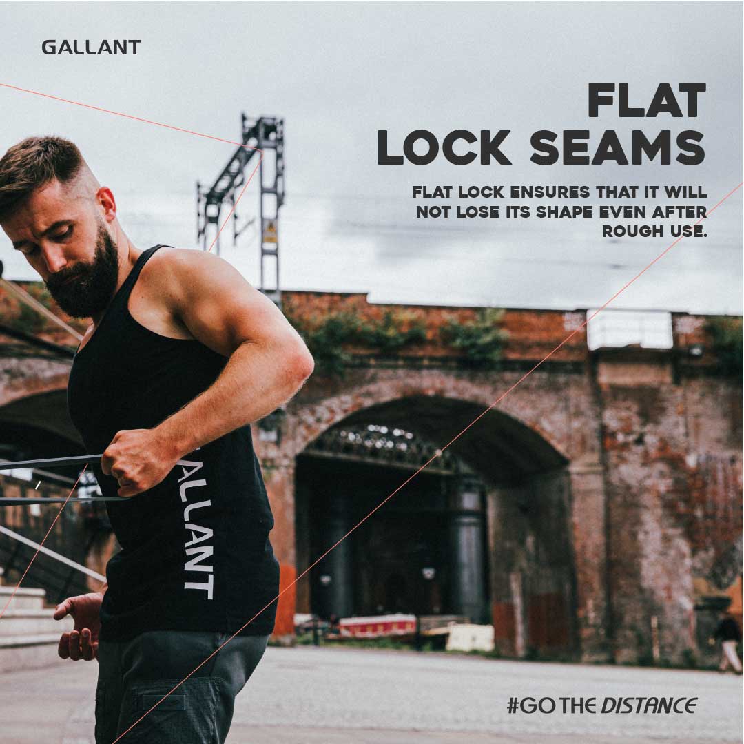 Gallant Racer Back Vest Top Flat Lock Seams.