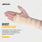 Bionix BEIGE WRIST SUPPORT Adjust Compression.