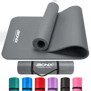 Bionix Yoga Mat - Thick NBR Foam Fitness Workout,Main gray IMG.