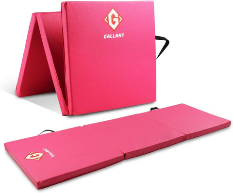 Gymnastics Mat Tri Foldable Exercise Workout Mat,Mian IMG pink color.