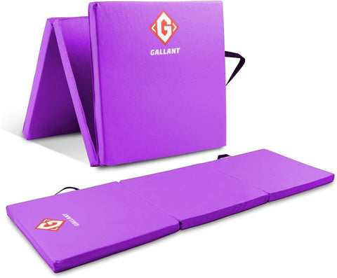 Gymnastics Mat Tri Foldable Exercise Workout Mat,Main IMG purple color.