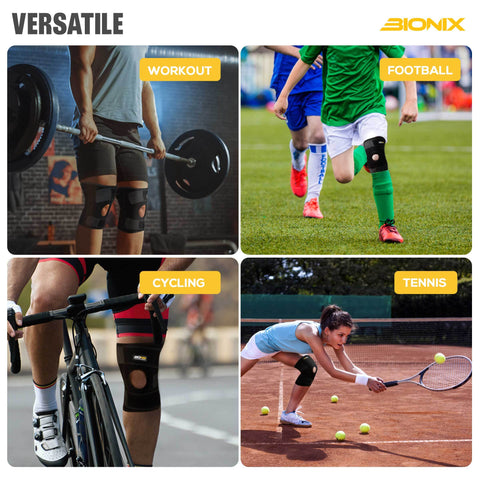 Knee Support With Silicon Enhancers-Versatile details.